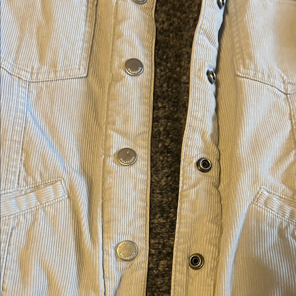 Billabong Light sky blue Corduroy Jacket with Gray Sherpa Collar - Picture 4 of 7
